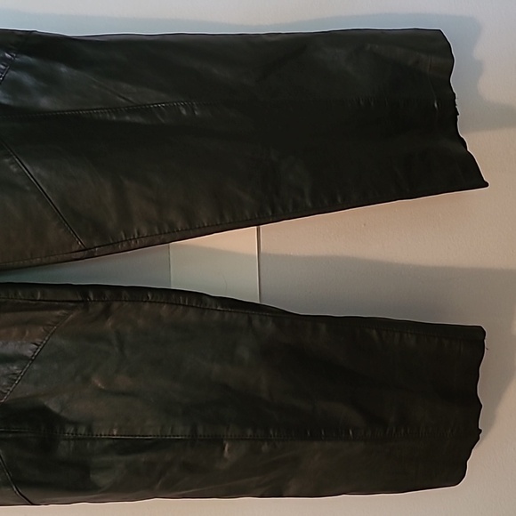Dominic Bellissimo Vintage Black Leather High Waist Pleated Lined Pants Wmns 16 - Picture 10 of 16